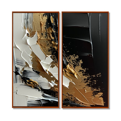 Imminent bonheur audacieux, or et noir - reproduction d'art sur toile