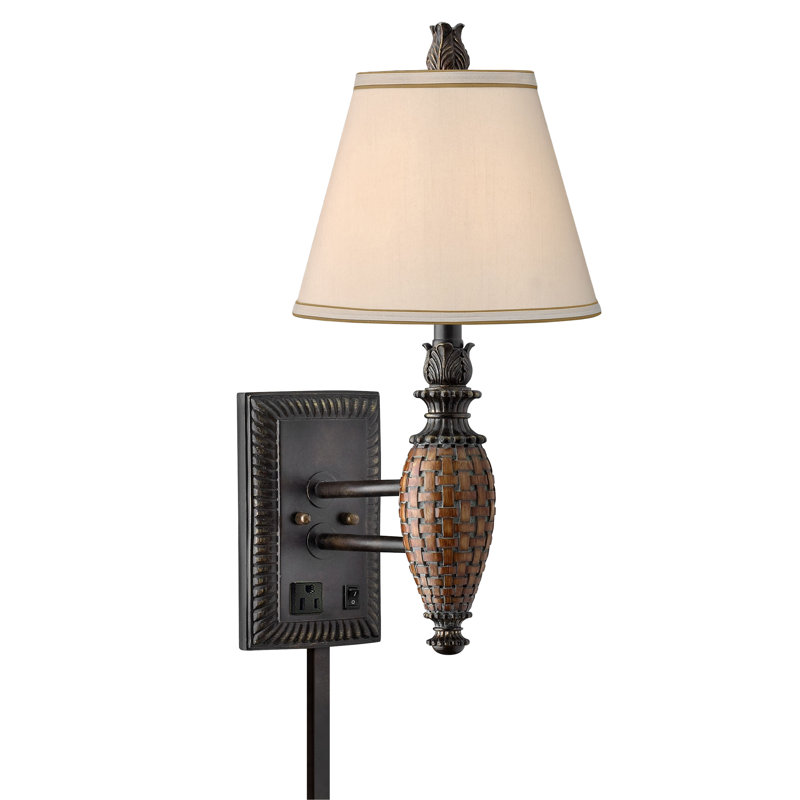 British Colonial Resin Plug-in Armed Sconce
