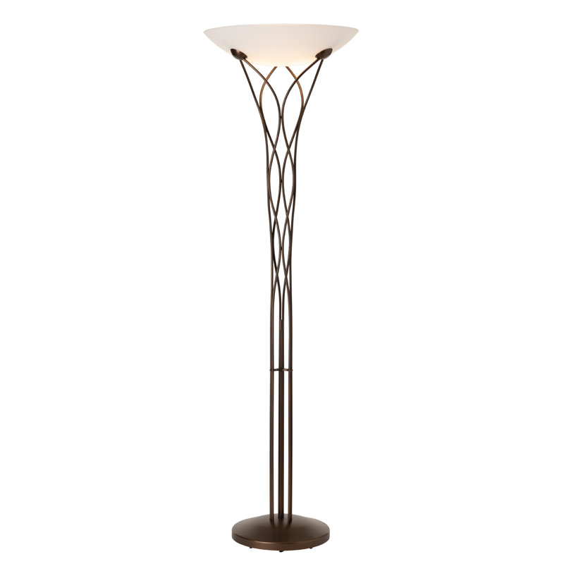 Lattice Torchiere Floor Lamp - Bronze Finish, Bronze