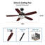 Ventilateur de plafond standard à 5 pales de 52 po avec télécommande et ensemble d'éclairage inclus Moritz