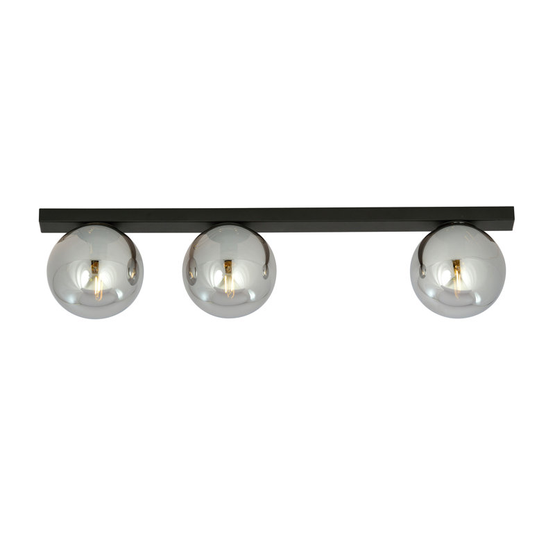 Sandersville Glass Flush Mount, Graphite, 18cm H x 20cm W x 11cm D