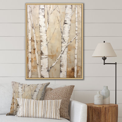 " Beige Minimalism Tree Birch IV "