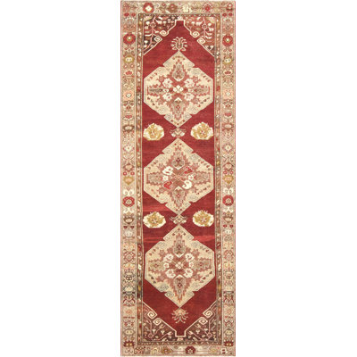 Runner One-of-a-Kind 3'3" X 10' 1960s Runner Wool Area Rug in