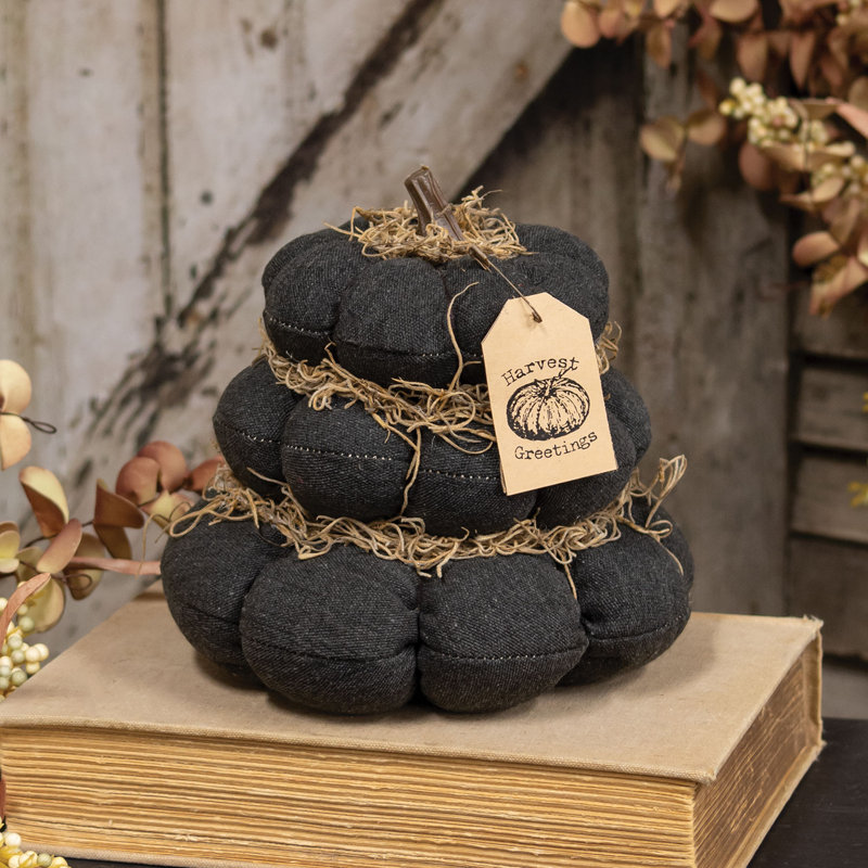 «Pumpkins 10 Cents» Stuffed Stacked Stacked, Noir
