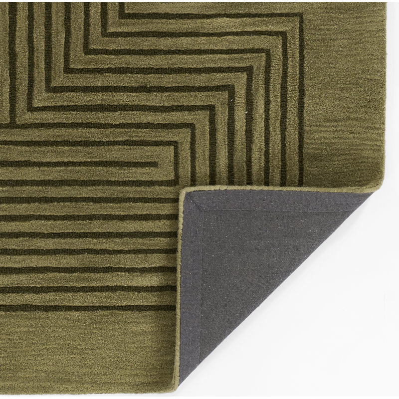 Tapis vert en laine touffeté à la main Momeni Simba 2 pi x 3 pi, Rectangle 2 pi x 3 pi, Vert