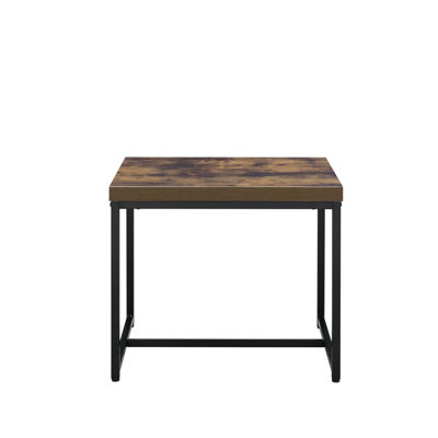 Rectangular End Table With Wooden Top