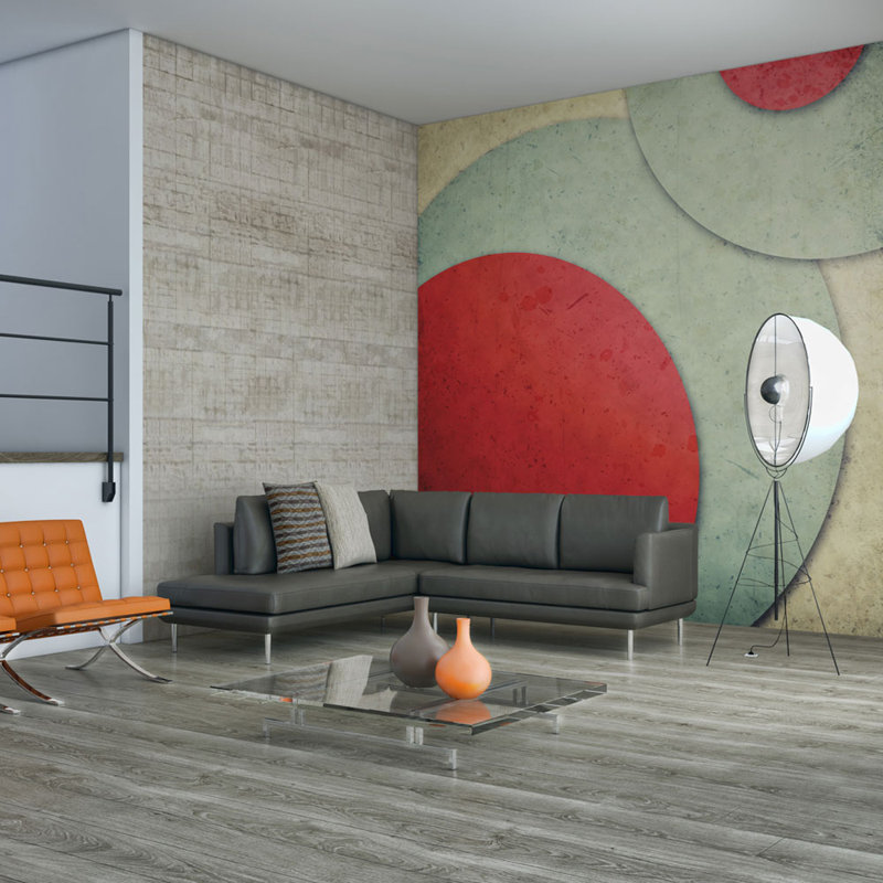 Retro Circle 1.54m x 200cm Wallpaper, 400 cm x 309 cm