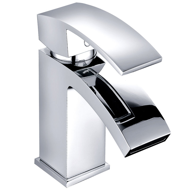 Huneycutt Modern Basin Sink Mono Mixer Faucet Chrome Cloakroom Bathroom Waterfall Tap, 5.7 l/min
