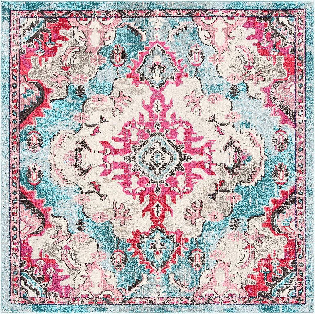 Archie-Lee Kivett Aqua/Orange/Pink Indoor/Outdoor Washable Area Rug Dakota Fields Rug Size: Rectangle 5' x 7