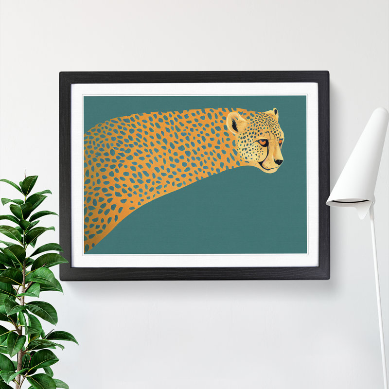 Cheetah Abstract - Single Picture Frame Painting, Black, 46cm H x 64cm W x 2cm D
