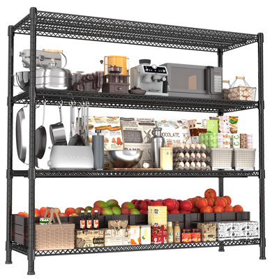 4-Tier Adjustable Heavy Duty Steel Wire Rack 59.6"x24"x72.2"