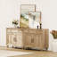 Buffet 68 po avec 4 portes et 2 tiroirs, grande table basse avec beaucoup de rangement, ensemble de 2-833299138