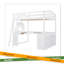 Full Wooden Loft Bed With U-Shaped Desk-1598725140