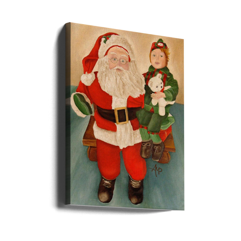 "Ask Santa", art mural sur toile tendue, H 16 po x l 12 po