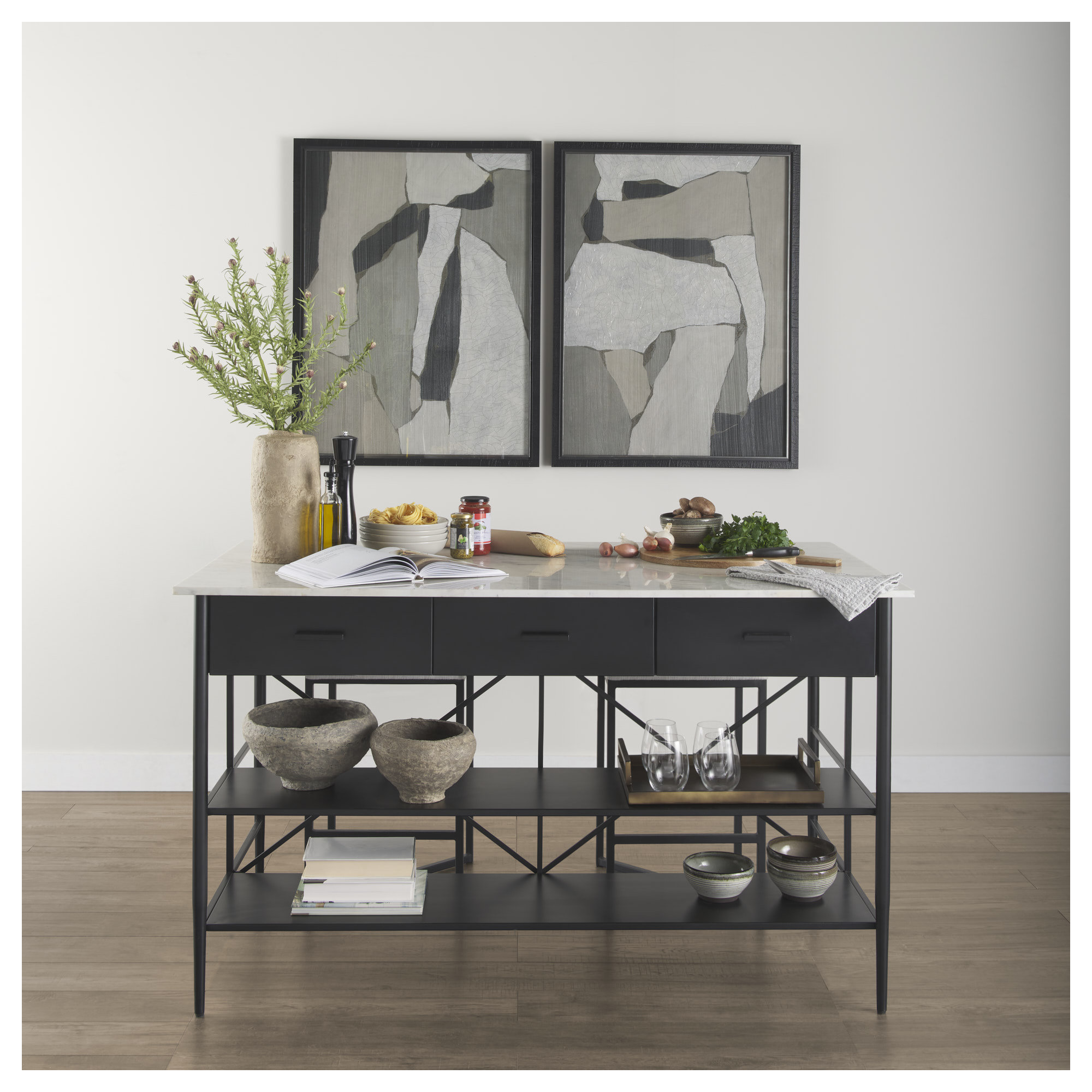 Mya Marble Top Kitchen Island