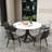 Modern Round Sintered Stone Dining Table With Lazy Susan-422047188-422047187-422047185