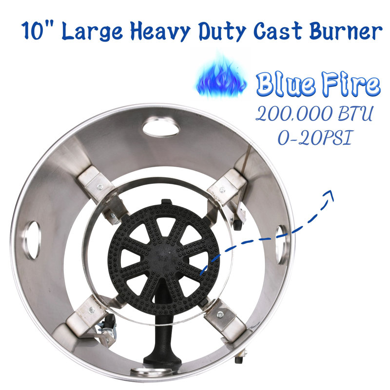 Stainless Steel Outdoor Single Burner Propane Cooker with Wheels