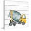 Camion malaxeur à Tom Tom, impression sur bois blanc-188680393