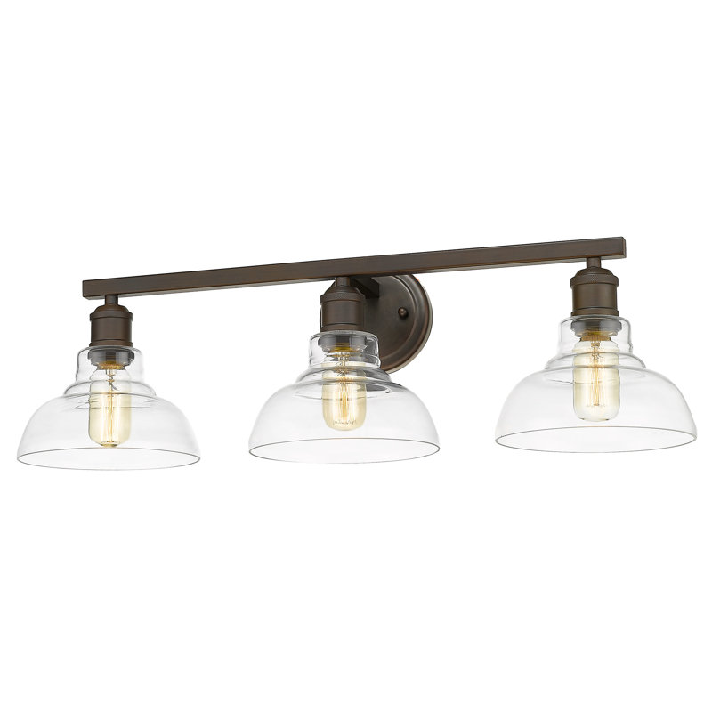 Searcy 3 - Light Dimmable Vanity Light, Rubbed Bronze, Clear Glass