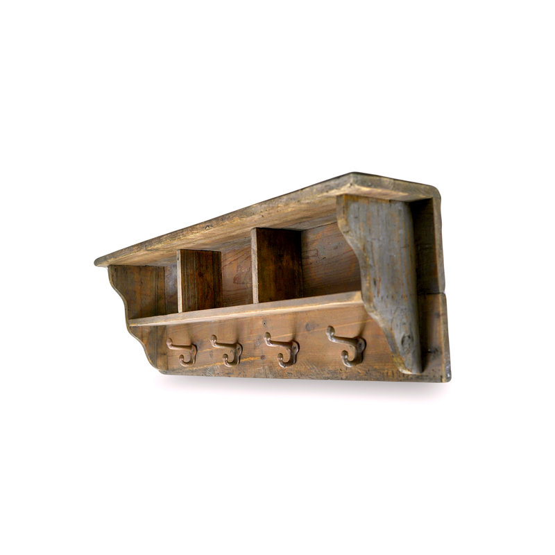 Madi Solid Wood 4 - Hook Wall Mounted Coat Rack
