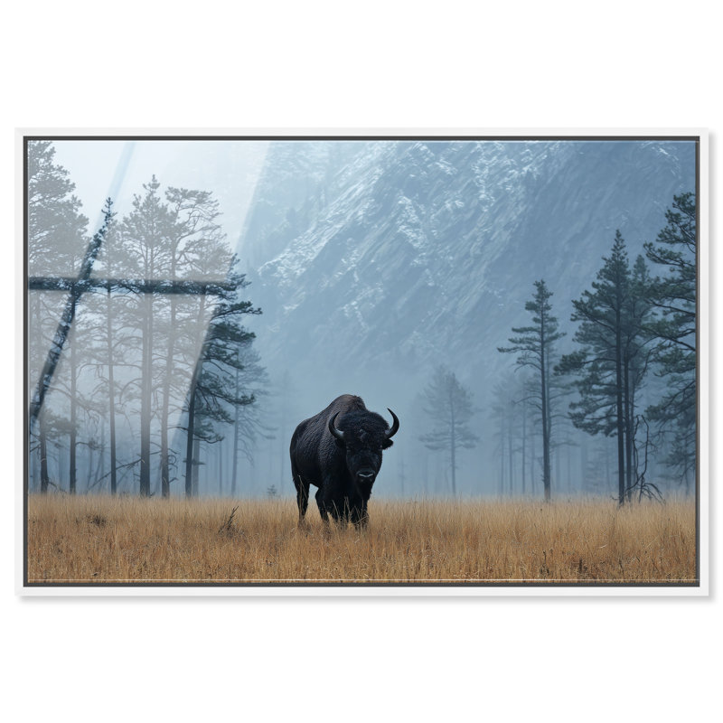 Mountain Bison II Print by Oliver Gal, 31" H x 46" W, White Floater Frame