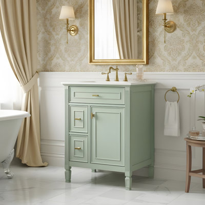 Meuble-lavabo 24 po avec lavabo, 3 tiroirs, 1 porte et tablette réglable