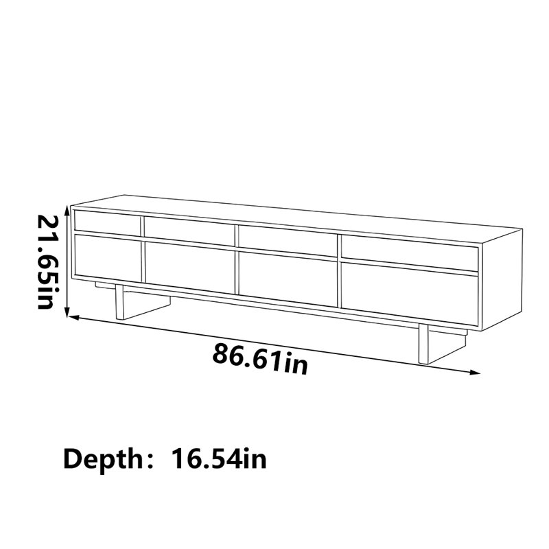 Meuble télé de style nordique, 86.61"