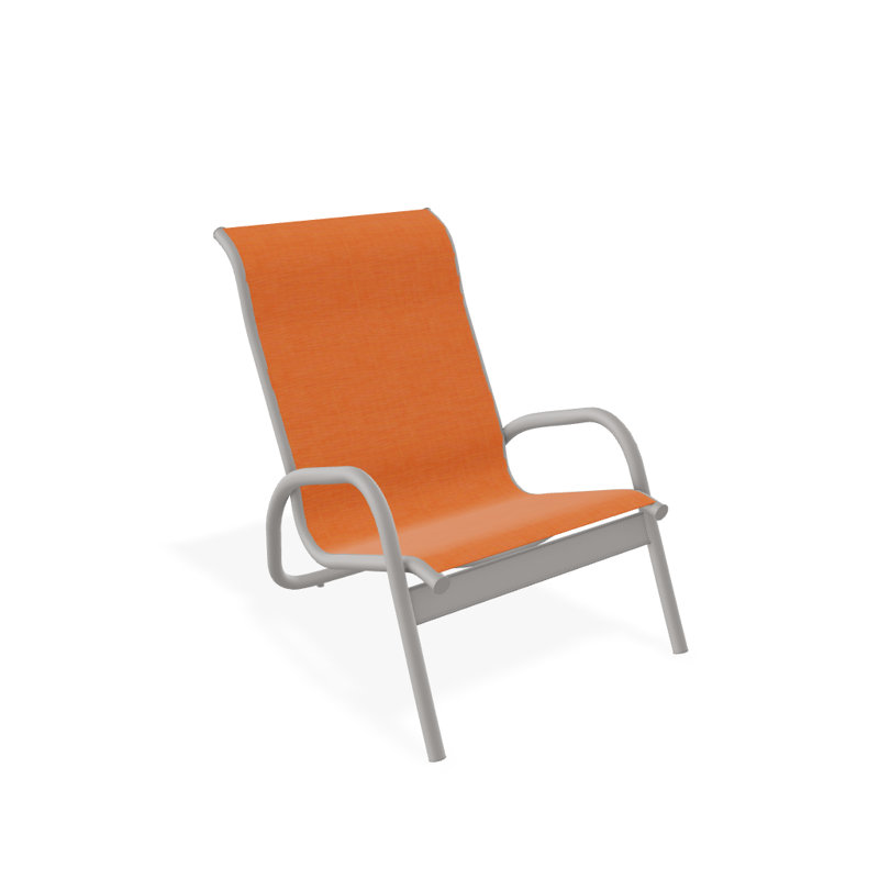 Gardenella Patio Chair, Tangerine, Warm Gray