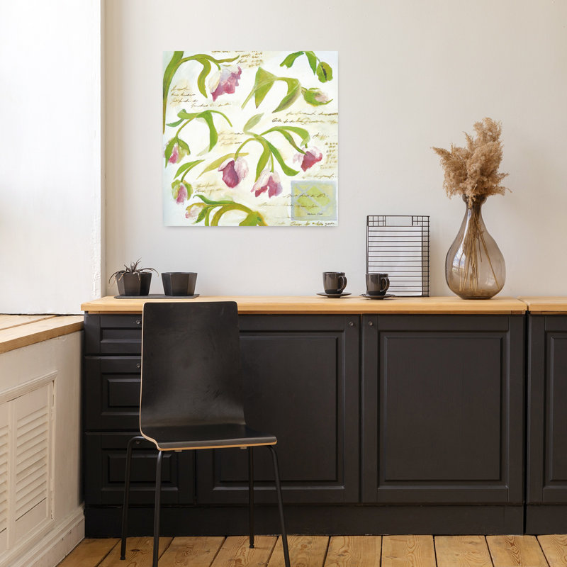 Tulipes, art mural contemporain, H 18" x l 18"