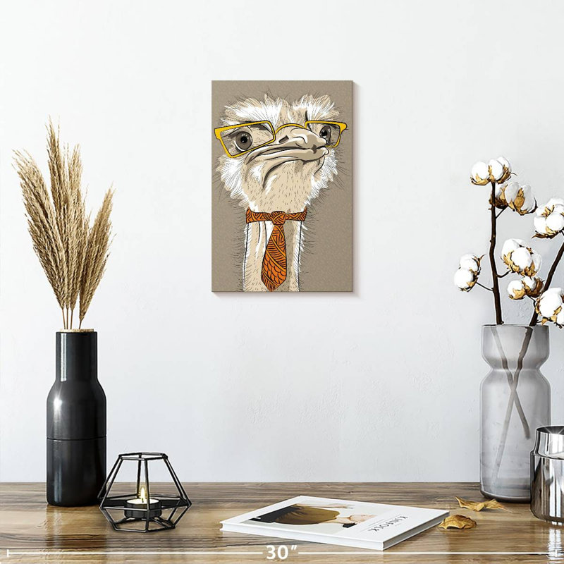 Brampt Nerdy Ostrich, 12" H x 8" W