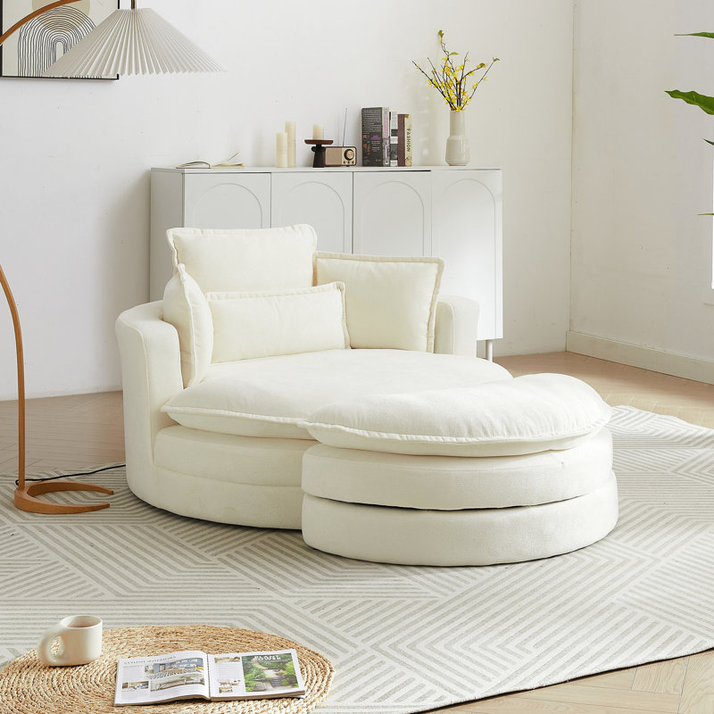 Chaise beige confortable avec rangement et fonctionnalité moderne en bois