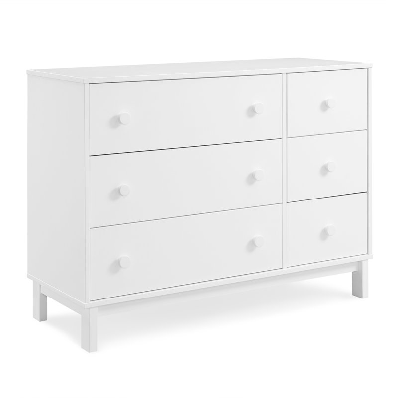 Legacy 6 Drawer Dresser with Interlocking Drawers, White