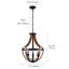 Luminaire suspendu 6 lumières grain de bois