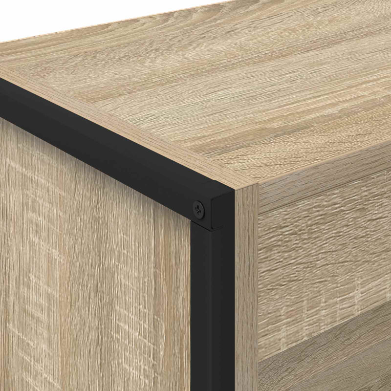 Steel Book Cabinet Bookcase, (3 Shelves) 121cm. H x 80cm. W x 30cm. D, Sonoma