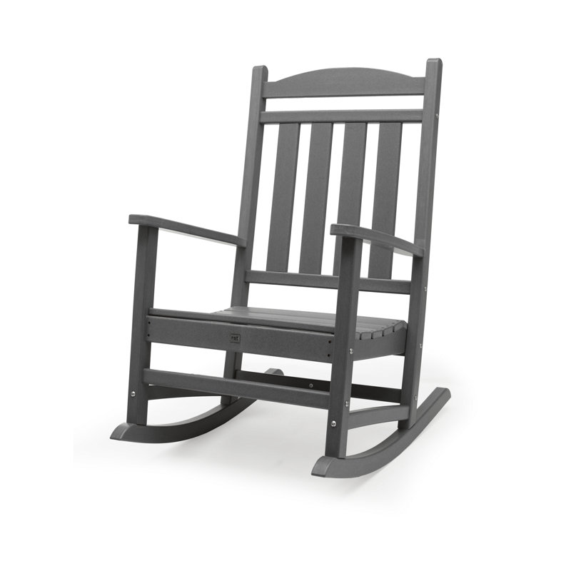 Aulika Outdoor HDPE Patio Rocking Chairs, Gray