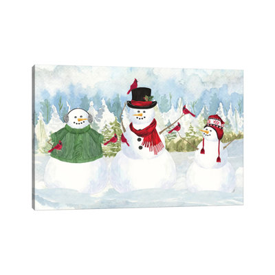 Paysage de Noël bonhomme de neige par Tara Reed - peinture sur toile tendue