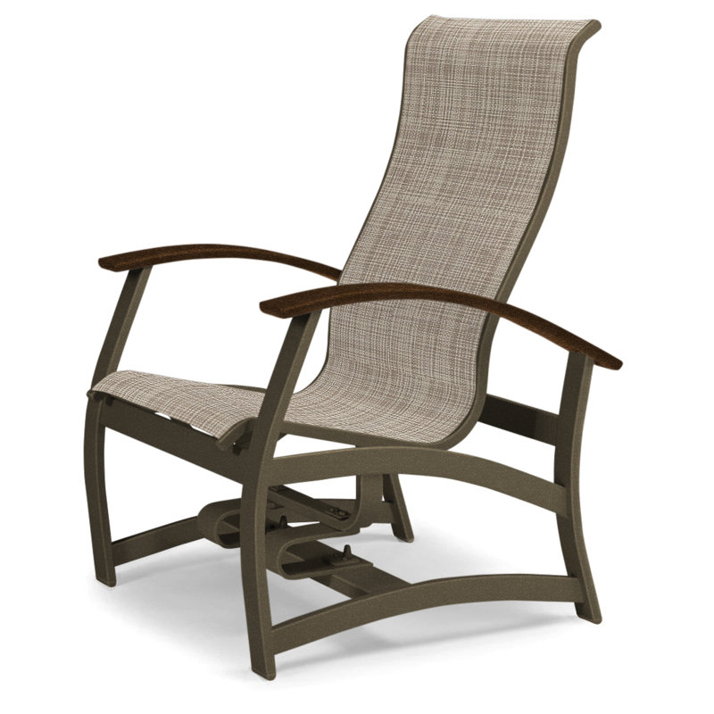 Askar Swivel Powder Coated Aluminum Outdoor Lounge Chair, Kona P10, Textured Beachwood, Bristol Taupe Sunbrella®