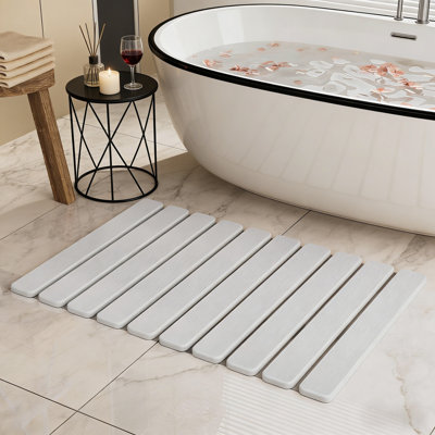 Collapsible Stone Drying Mat, -Absorbent Diatomaceous Earth, Non-Slip Bath & Kitchen Pad, Quick-Dry Surface