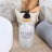 Glass and Bamboo Soap Dispenser PURE SOAP 34 FL OZ