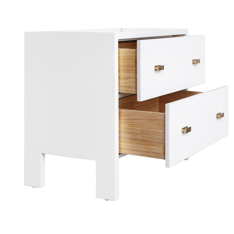 Andre Solid Wood End Table, Matte White