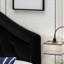 Tête de lit contemporaine grand format en velours noir avec capitonnage élégant-1310858592