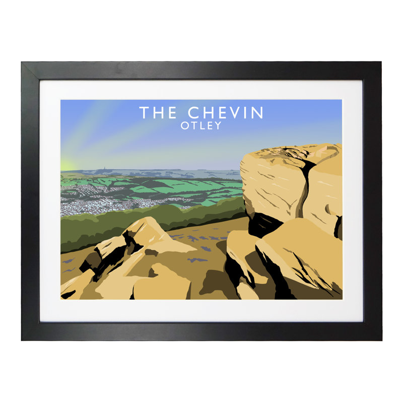 'The Chevin' by Richard O'Neil - Print, 44 cm H x 54 cm W x 2.2 cm D, Black Wood Frame