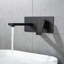 Robinet mural pour lavabo ou baignoire, robinet à poignée simple en laiton 2 trous inclus, noir mat