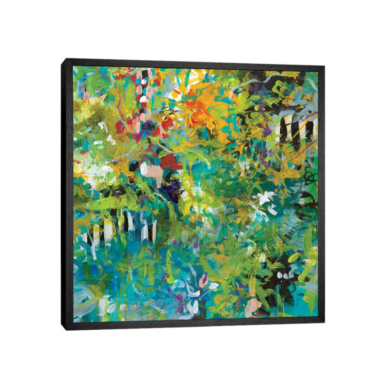 Garden Gate 1 Piece Painting on Canvas, 45.72 cm H x 45.72 cm W, Black Framed Canvas