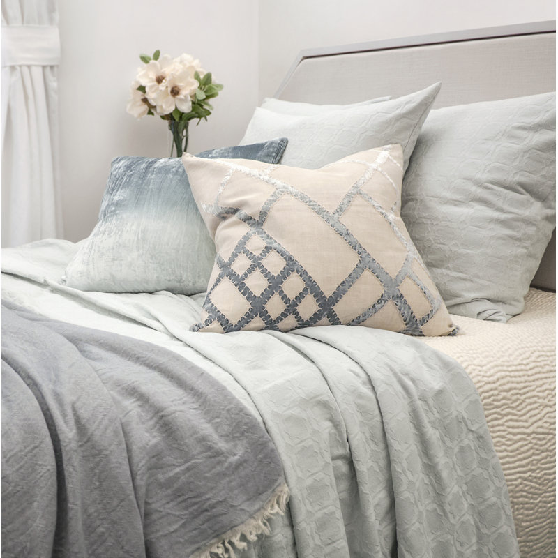 Net Linen Square Pillow Cover & Insert, Apricot