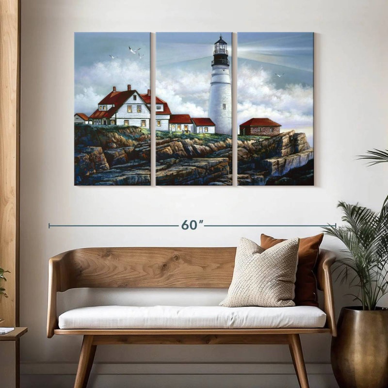 Nicci Lit Portland Head Lighthouse, 32" H x 50" W