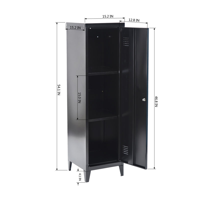 Sherrill Metal Bathroom Cabinet, Black Coating