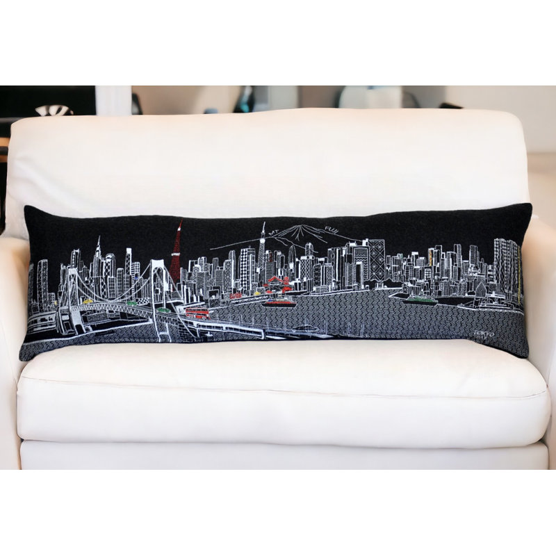 Coussin décoratif londonien, Gris, 14" x 45"