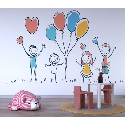 Autocollant mural ballons pour enfants, décoration murale ballons cœurs colorés, décoration de chambre d'enfant, autocollant mural pour chambre d'enfant en crèche 429 g