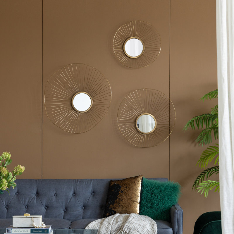 Ensemble de 3 miroirs muraux abstraits